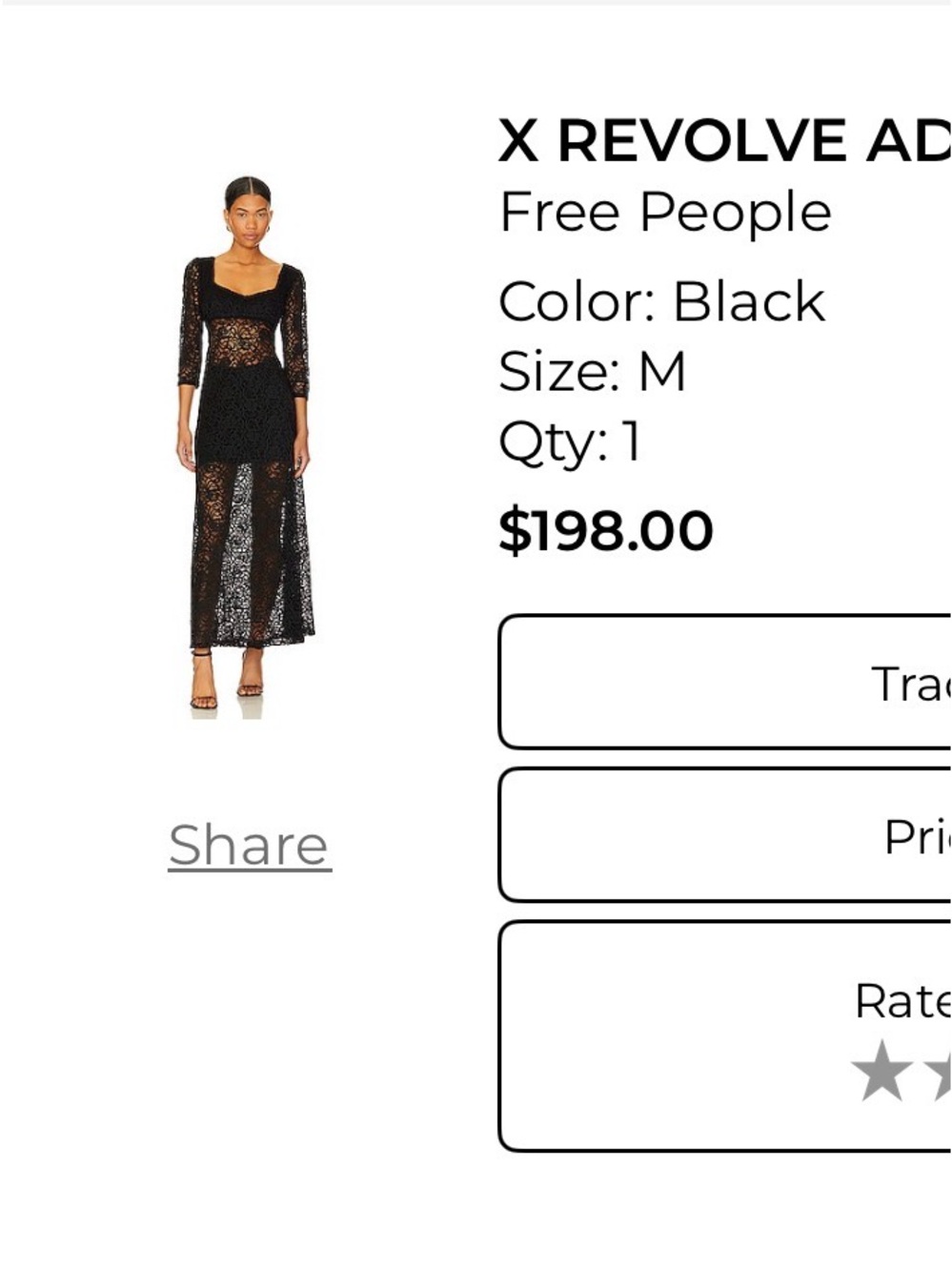 Free People x Revolve Adored Maxi Dress - Black Lace Long Dress